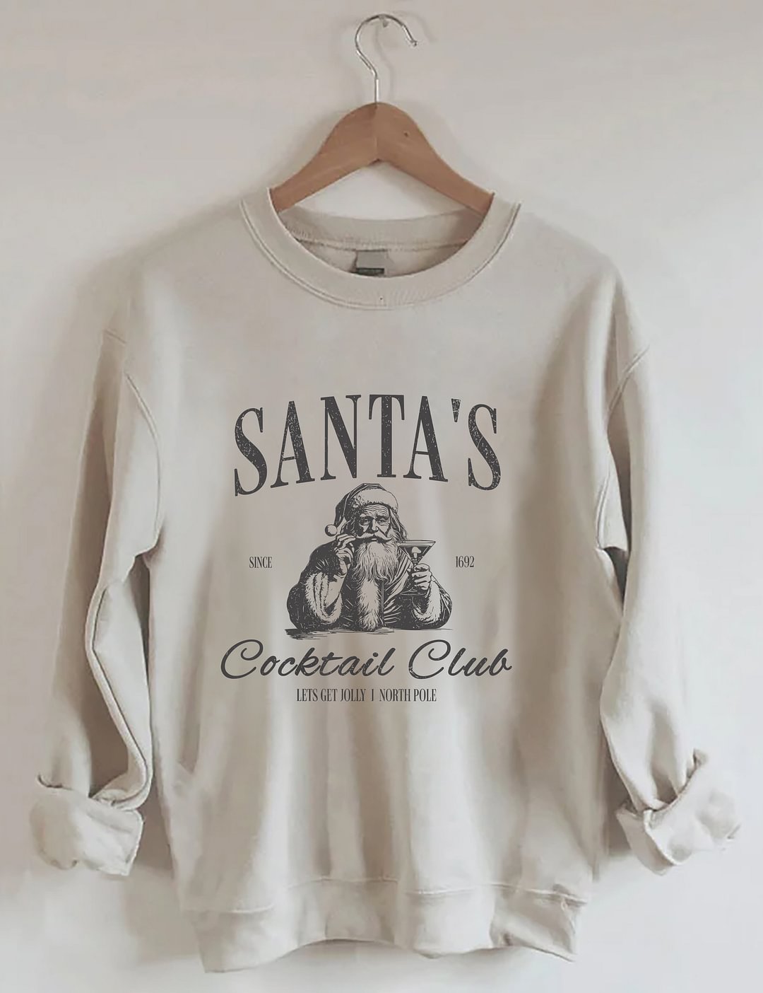 Santas Cocktail Club Christmas Sweatshirt