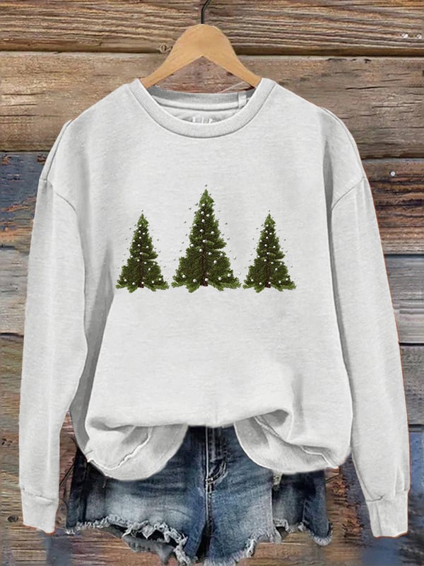 Women's Christmas Tree Print Sweatshirt