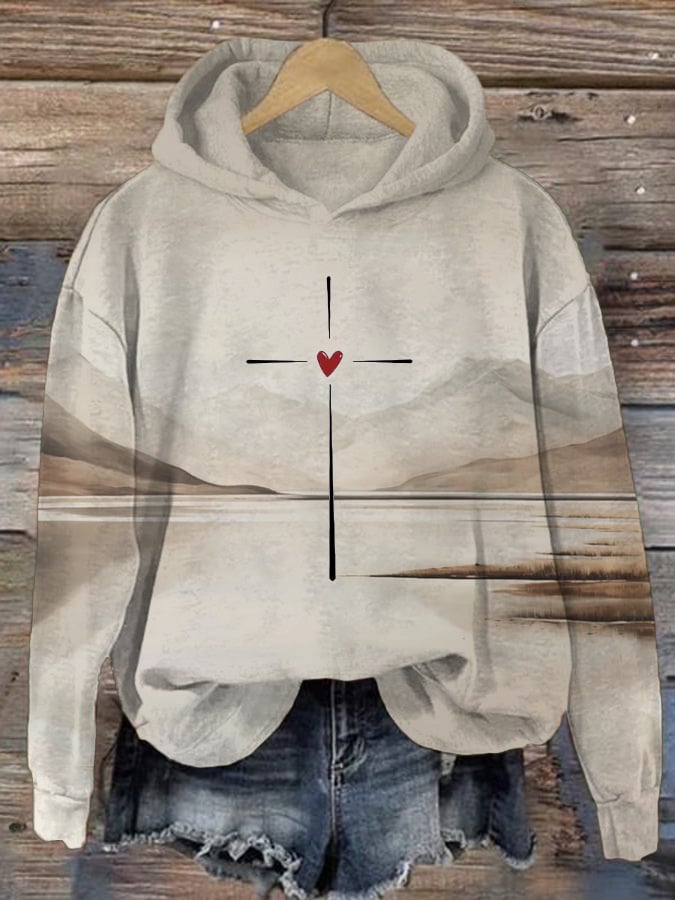 Women's Christian Cross Printed Sweatshirt