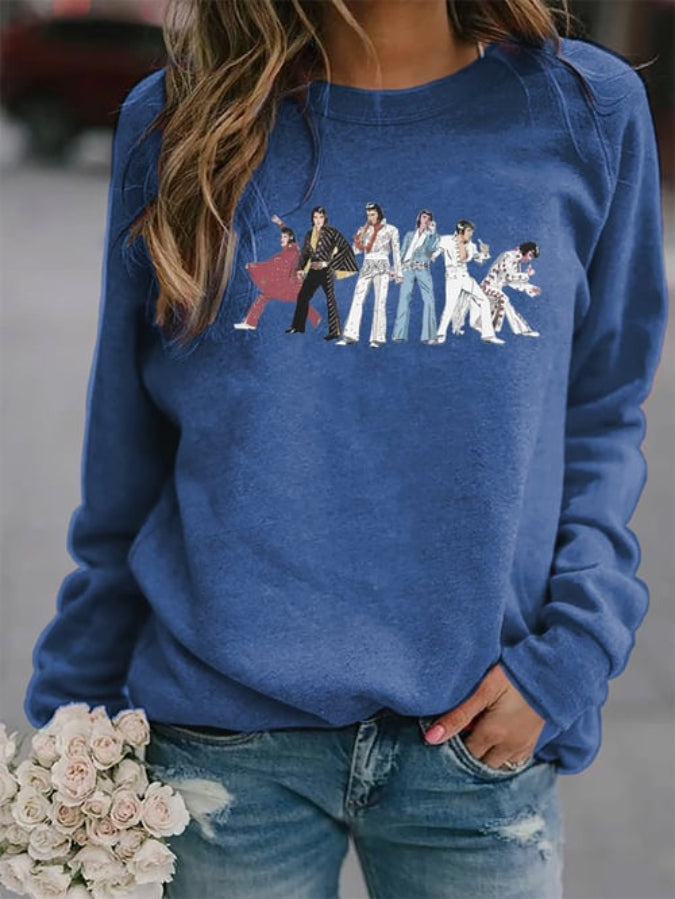 Women's Vintage Print Fan Commemorative Sweatshirt