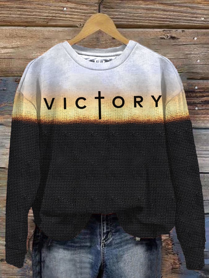 Womens Vicory Print Casual Sweatshirts