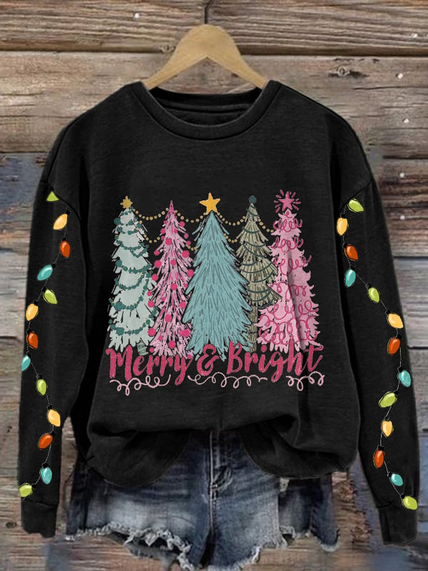 Women's Christmas Tree Print Sweatshirt