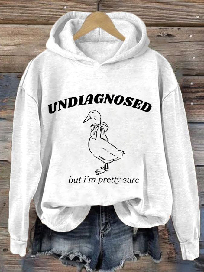 Women's I'm Undiagnosed But Something Is Wrong Printed Casual Hoodie