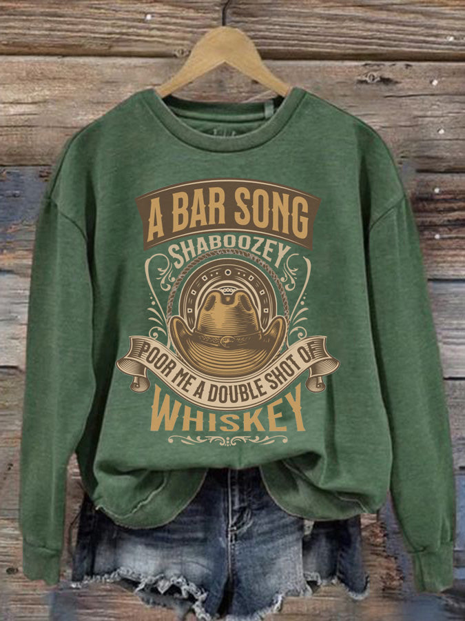 Women's A Bar Song Country Music Print Sweatshirt