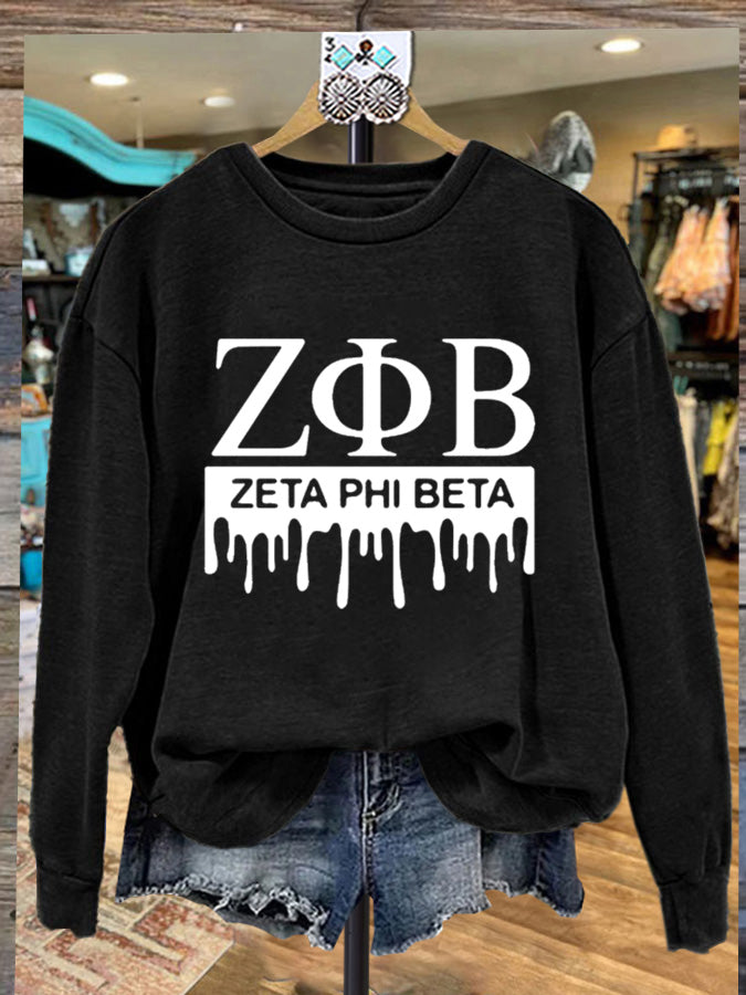 Women's Zeta Phi Beta Print Long Sleeve Sweatshirt