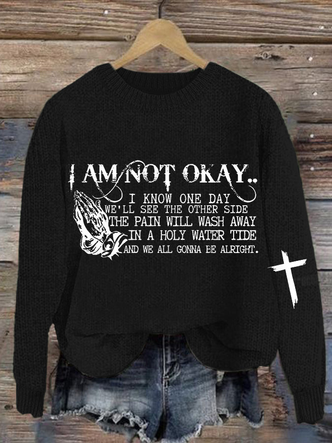 Women's I’m Not Okay Cozy Knit Sweater