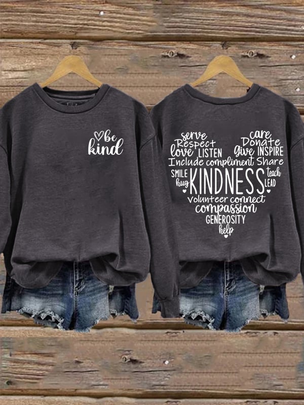 Women's Be Kind Print Casual Sweatshirt