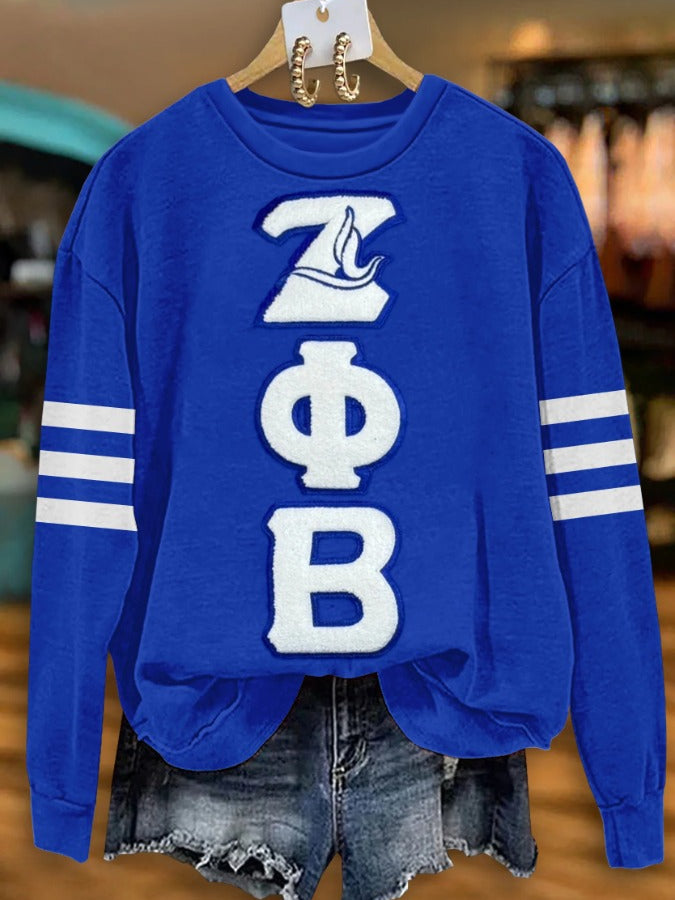 Women's Classic Zeta Phi Beta Print Long Sleeve Sweatshirt