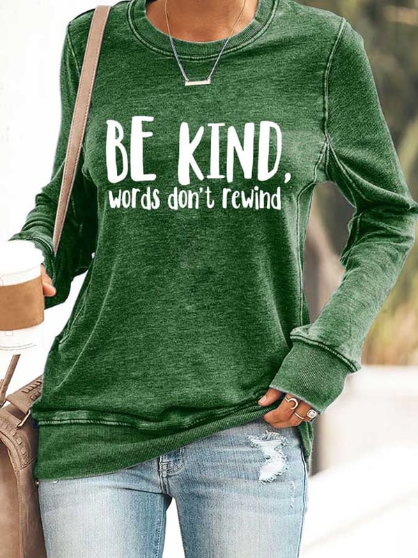 Retro Bullying Prevention Awareness Unity Day Be Kind Words Don't Rewind Print Sweatshirt