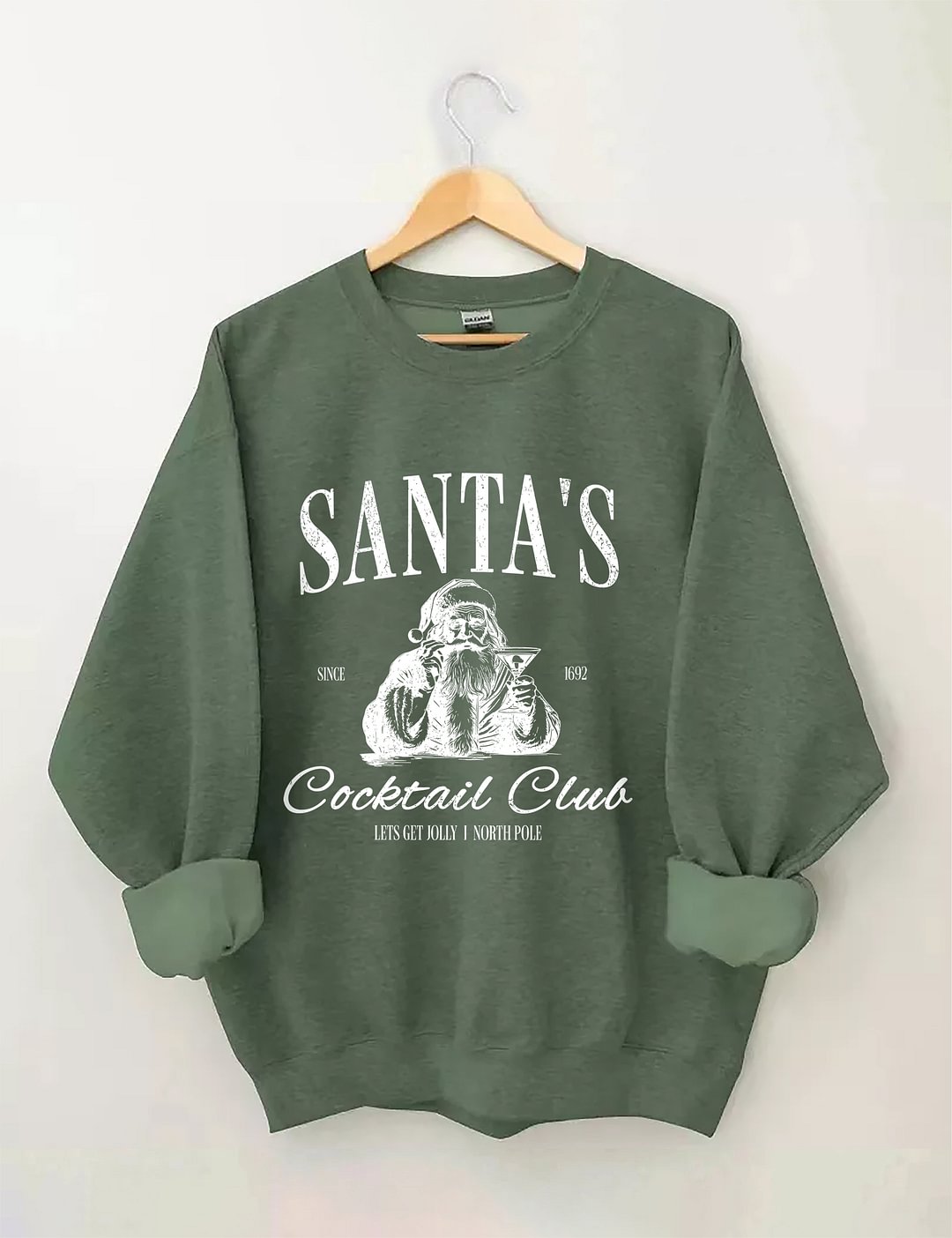 Santas Cocktail Club Christmas Sweatshirt