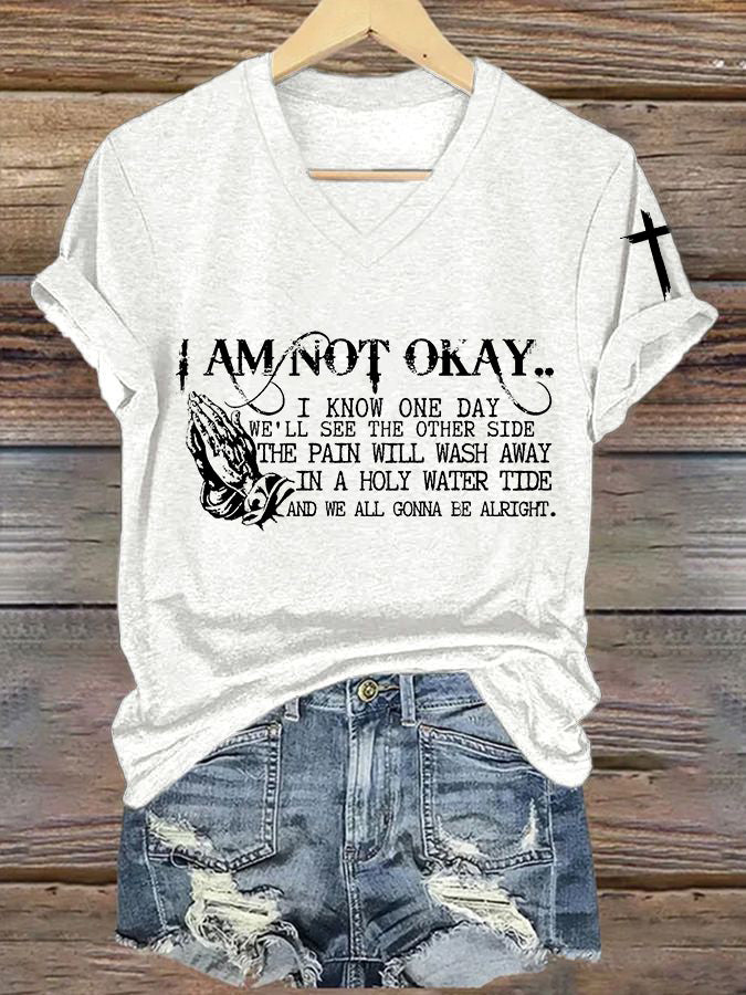 Women's I’m Not Okay Print T-Shirt