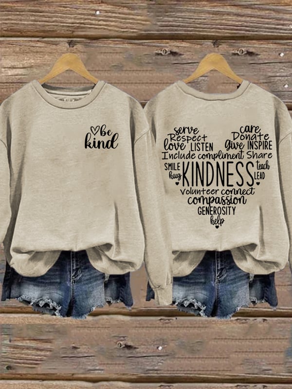 Women's Be Kind Print Casual Sweatshirt