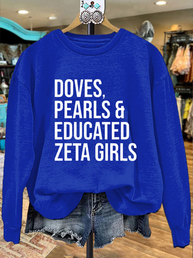 Women's Zeta Phi Beta Print Long Sleeve Sweatshirt