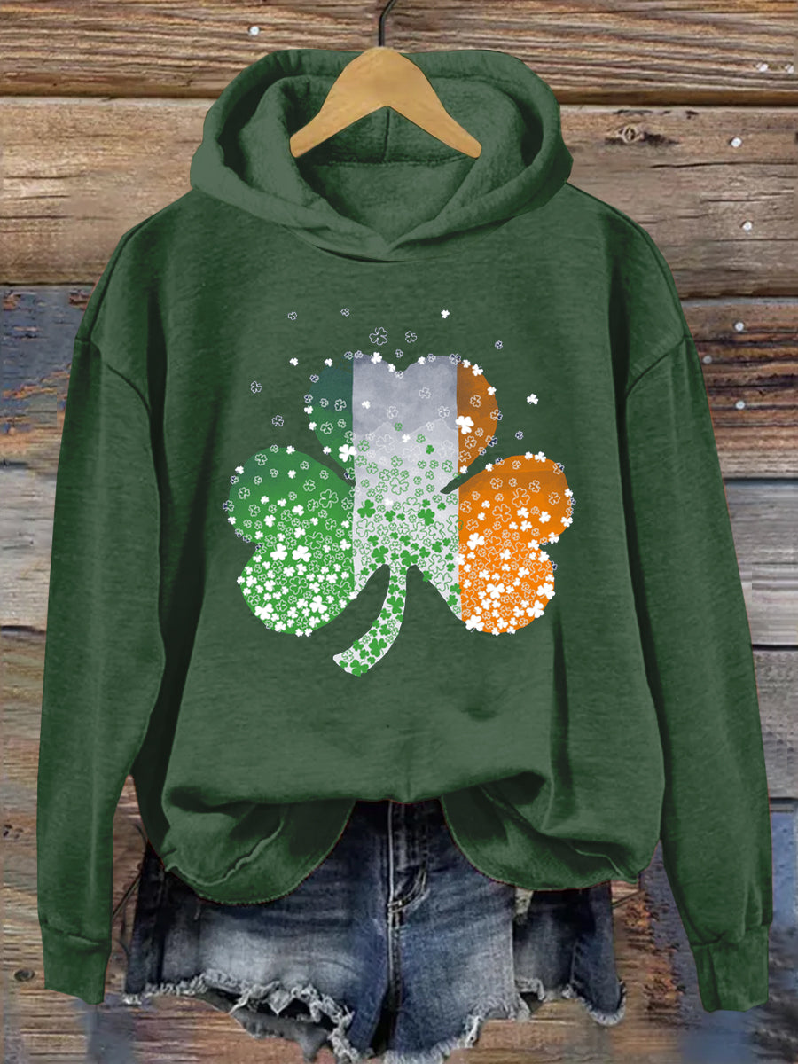 St. Patrick's Day Shamrock Print Sweatshirt