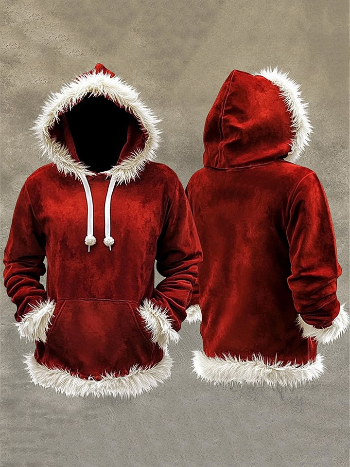 Damen Vintage Weihnachtspelz Hoodie