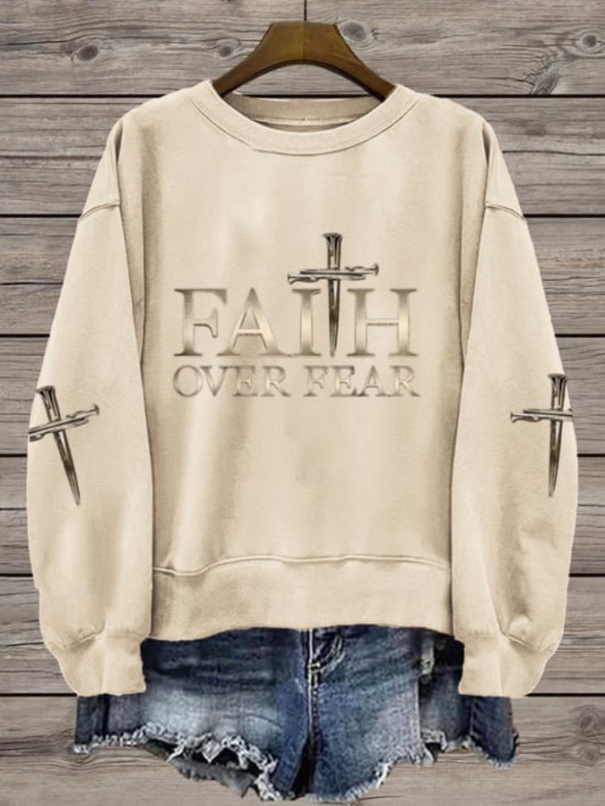 Women's Faith Printed Long Sleeve Sweatshirt