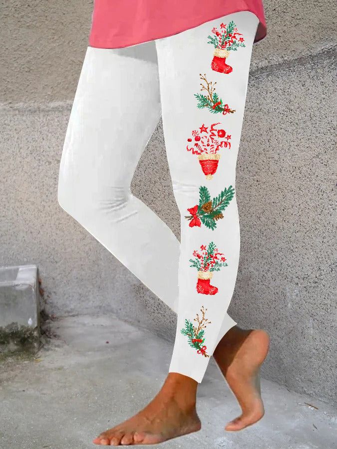 Women's Christmas Style Print Skinny Leggings