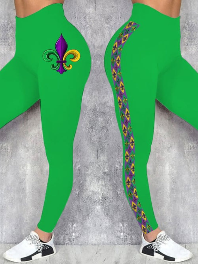 Women's Retro Mardi Gras Printed Leggings