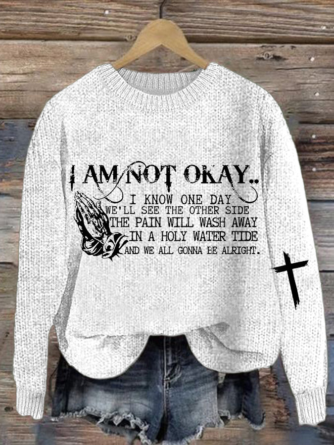 Women's I’m Not Okay Cozy Knit Sweater