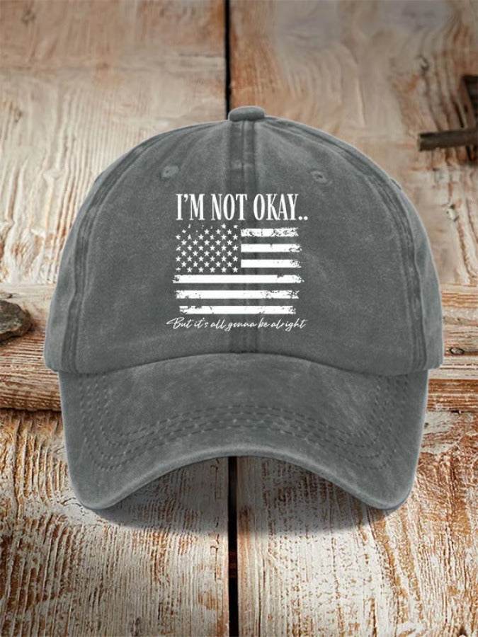 Unisex Distressed Country Music I‘m Not Okay Printed Hat