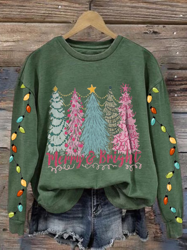 Women's Christmas Tree Print Sweatshirt