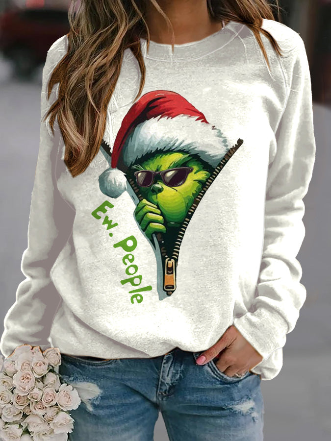 Women's Christmas Printed Crew Neck Sweatshirt