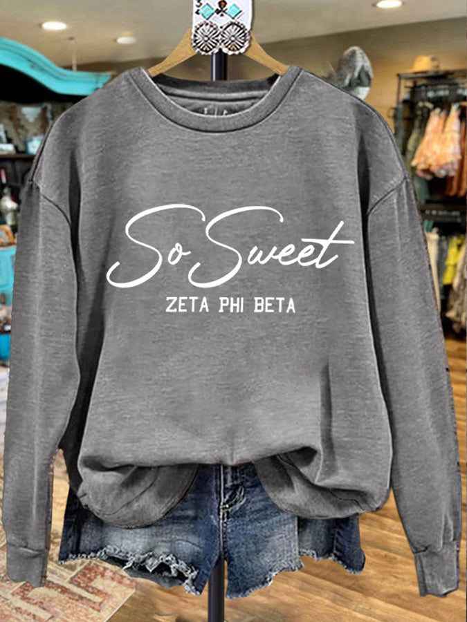 Women's Zeta Phi Beta Print Long Sleeve Sweatshirt