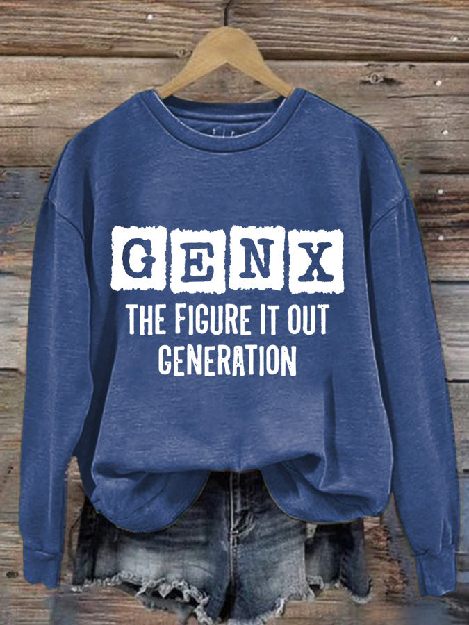 Lässiges Rundhals-Sweatshirt mit Gen X-Print für Damen