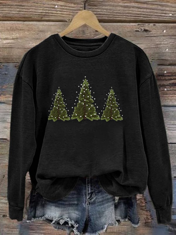 Women's Christmas Tree Print Sweatshirt