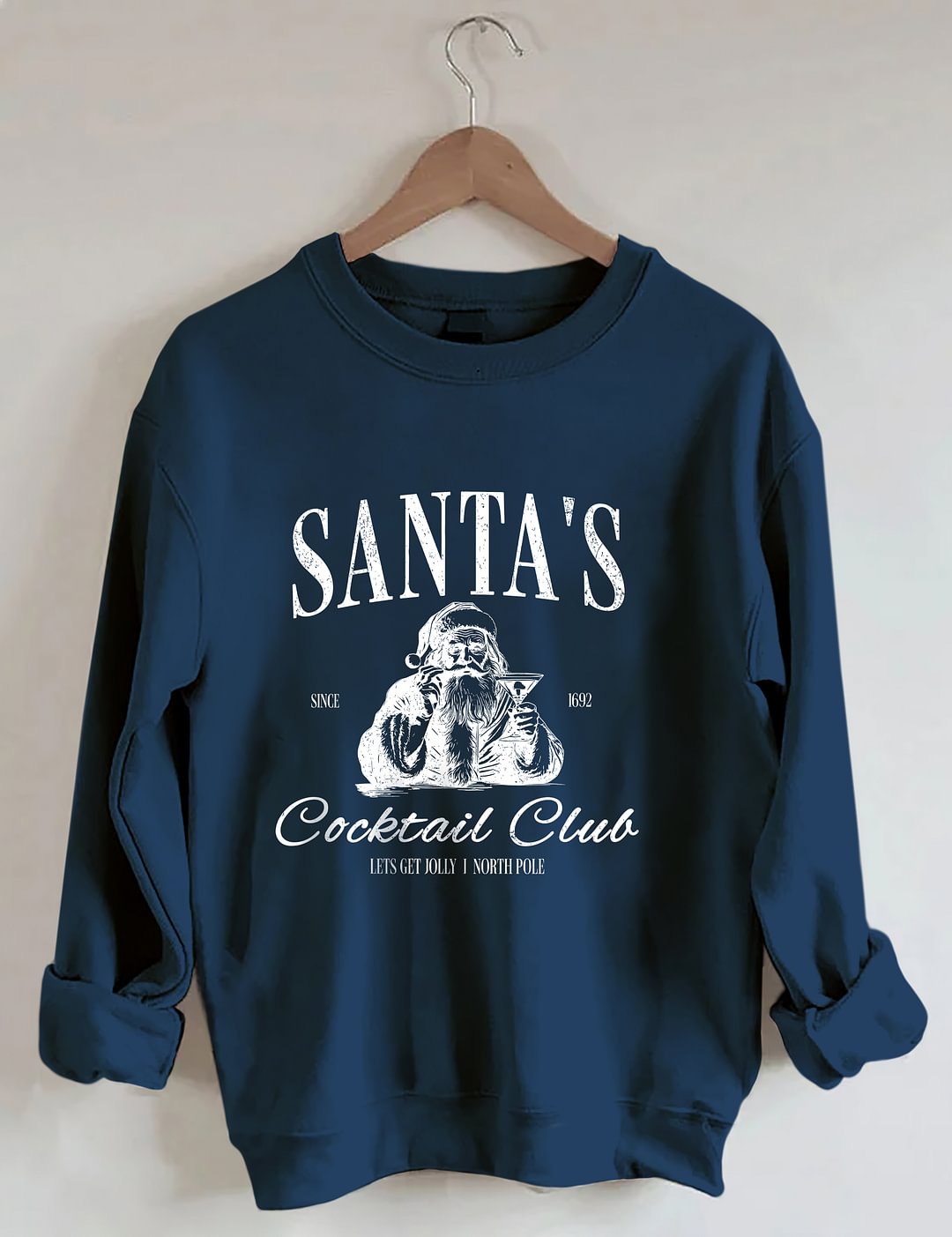 Santas Cocktail Club Christmas Sweatshirt