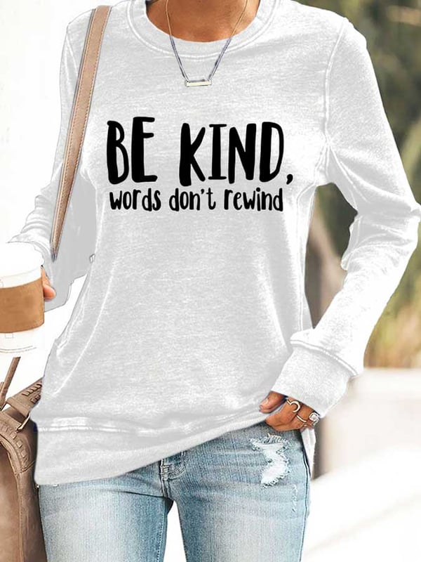 Retro Bullying Prevention Awareness Unity Day Be Kind Words Don't Rewind Print Sweatshirt