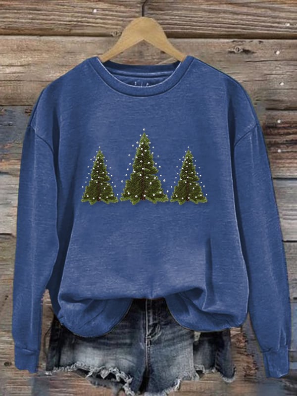 Women's Christmas Tree Print Sweatshirt