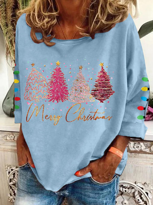 Women's Christmas Tree Printed Casual Sweatshirt