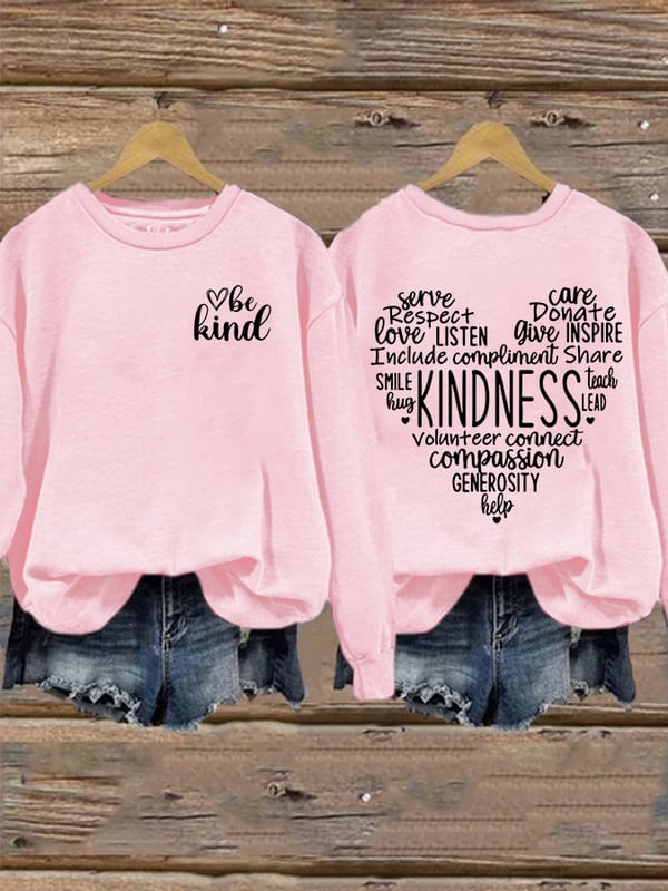 Women's Be Kind Print Casual Sweatshirt