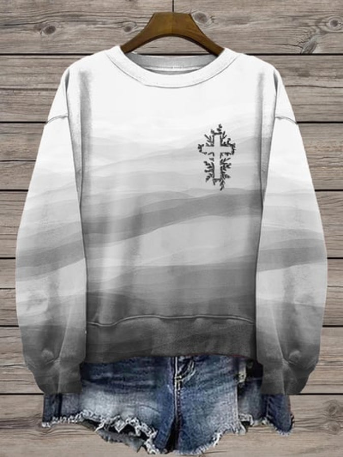 Women's Faith Print Crew Neck Sweatshirt