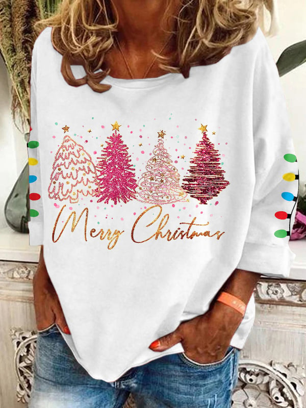 Women's Christmas Tree Printed Casual Sweatshirt