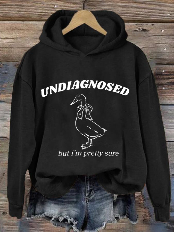 Women's I'm Undiagnosed But Something Is Wrong Printed Casual Hoodie