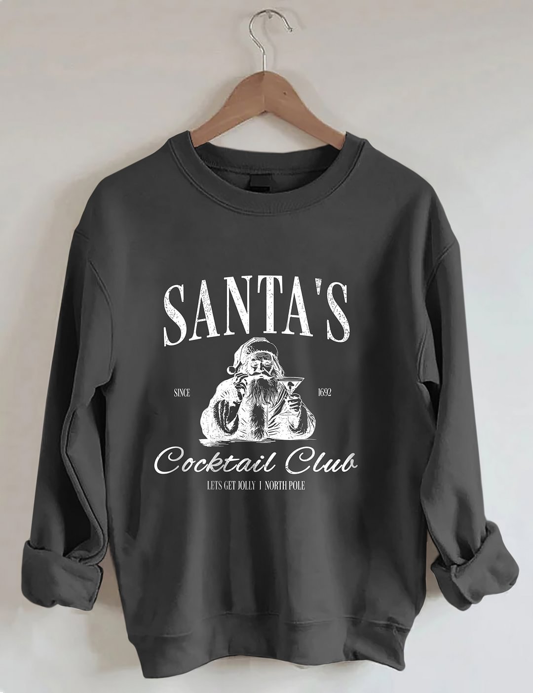 Santas Cocktail Club Christmas Sweatshirt