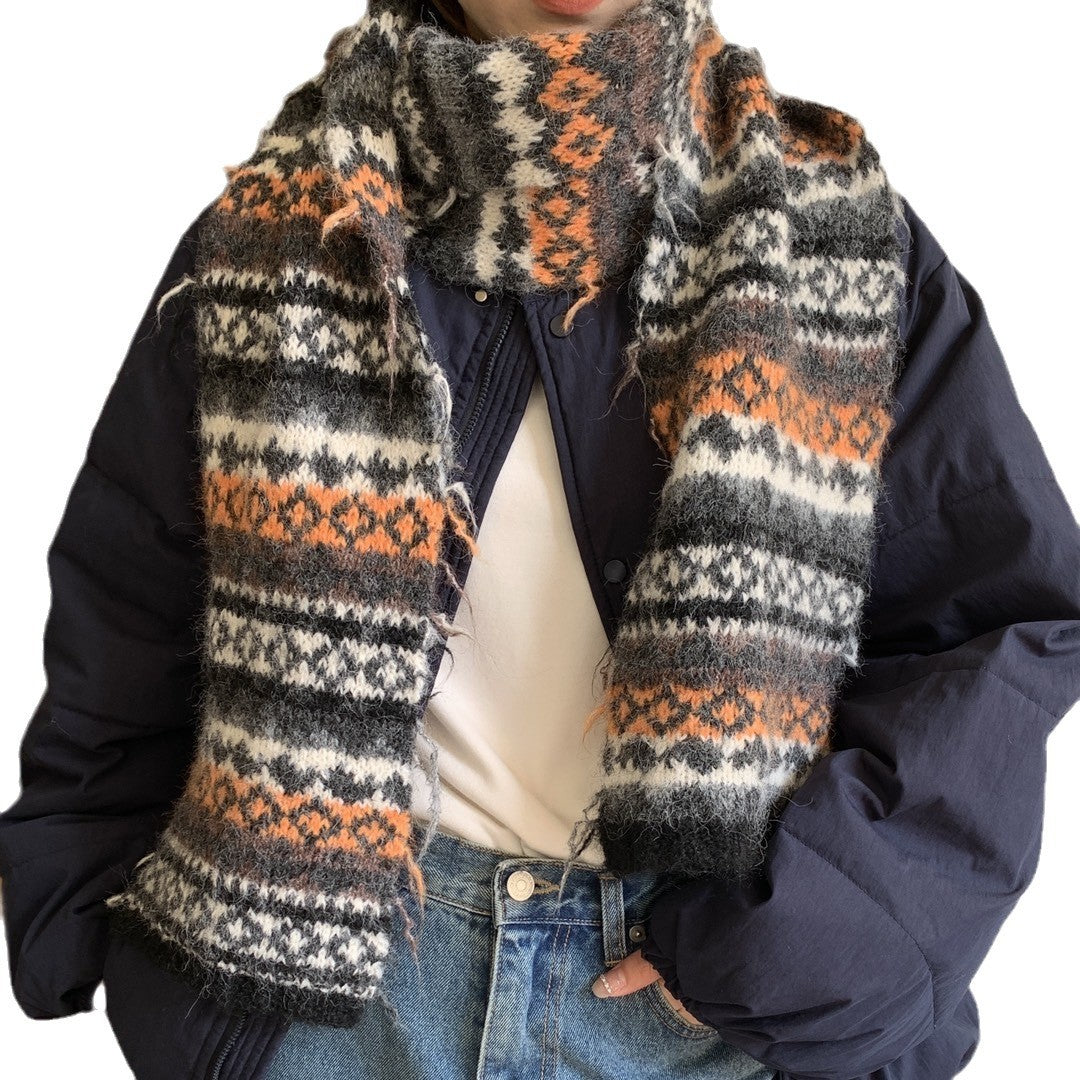 Women's Icelandic Style Jacquard Scarf