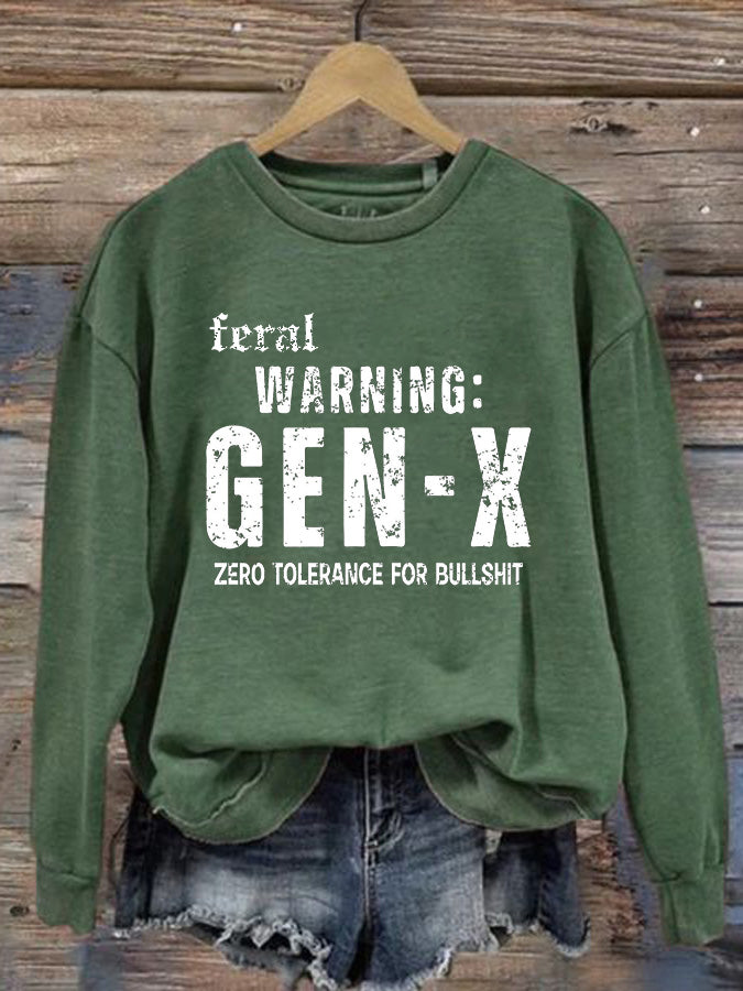 Lässiges Rundhals-Sweatshirt mit Gen X-Print für Damen