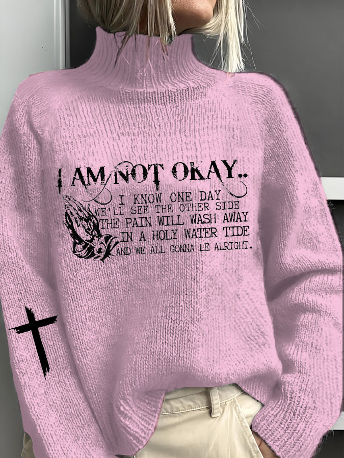 Women's I’m Not Okay Casual Knitted Sweater