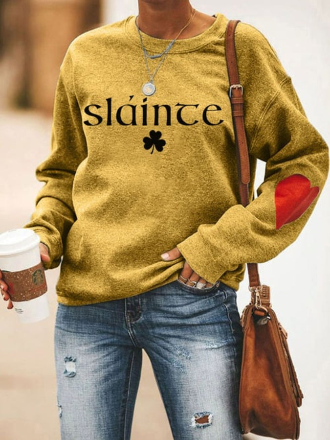 Women's Slainte St. Patrick's Day Print Sweatshirt