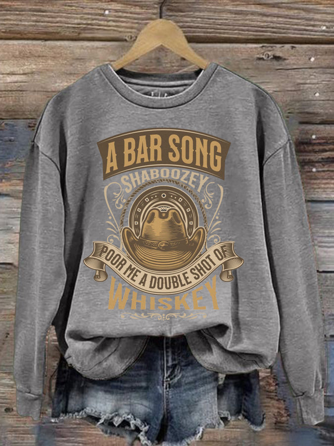 Women's A Bar Song Country Music Print Sweatshirt