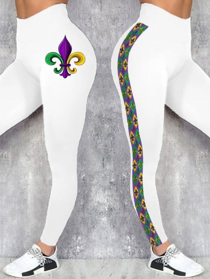 Women's Retro Mardi Gras Printed Leggings