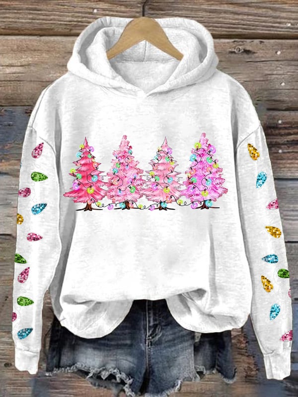 Women's Christmas Tree Lights Print Sweatshirt