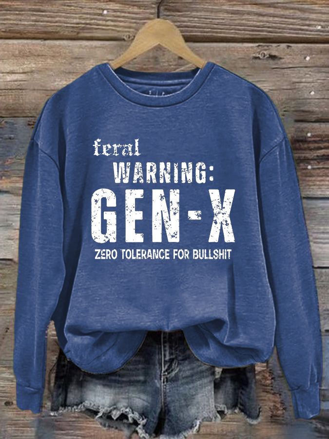 Lässiges Rundhals-Sweatshirt mit Gen X-Print für Damen