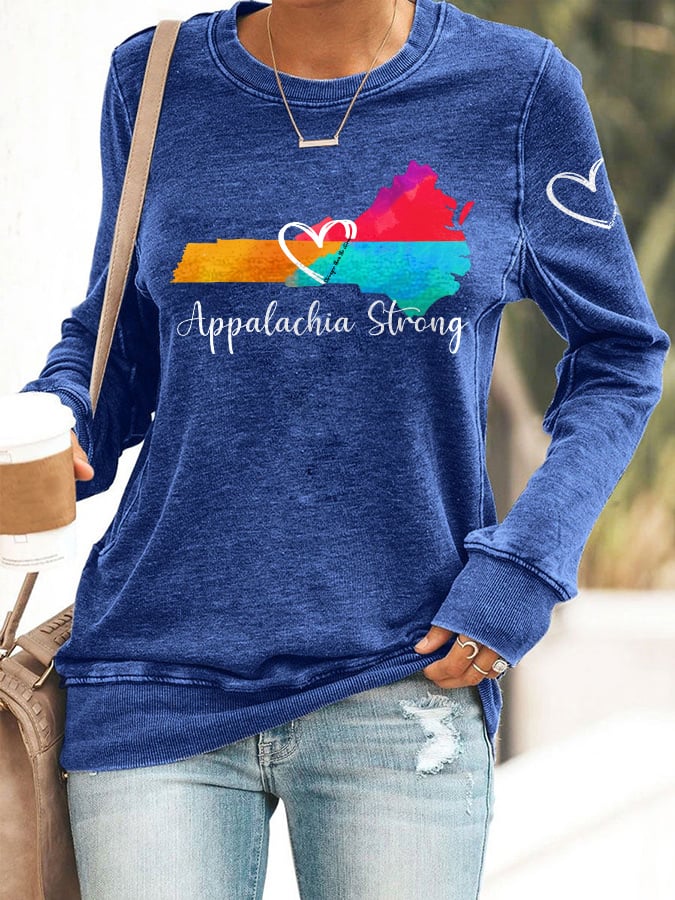 Retro Appalachia Strong Hurricane Helene Print Sweatshirt