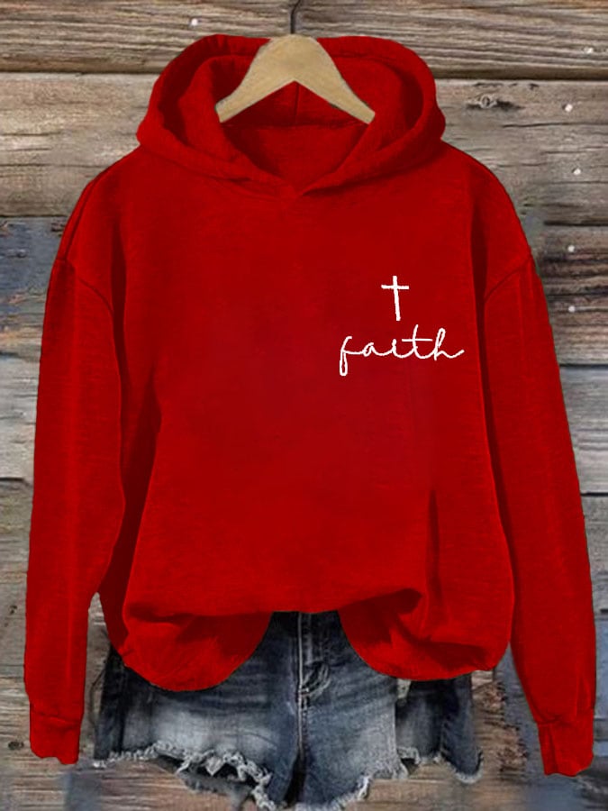 Faith Print Casual Sweatshirt