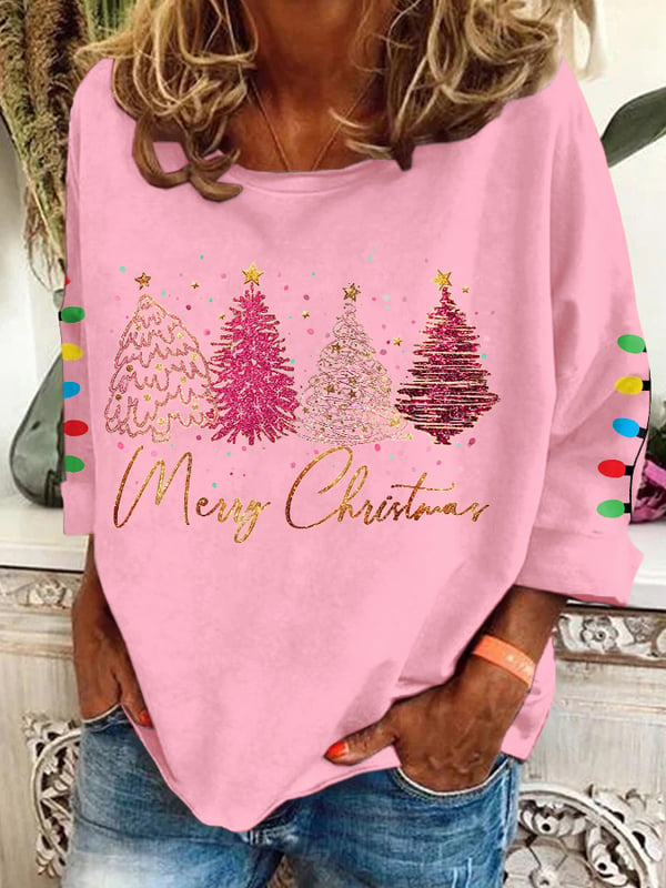 Women's Christmas Tree Printed Casual Sweatshirt