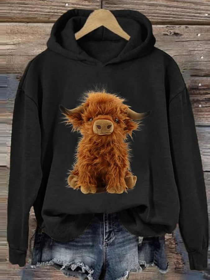 Women's Cool Highland Cow Vintage Hoodie